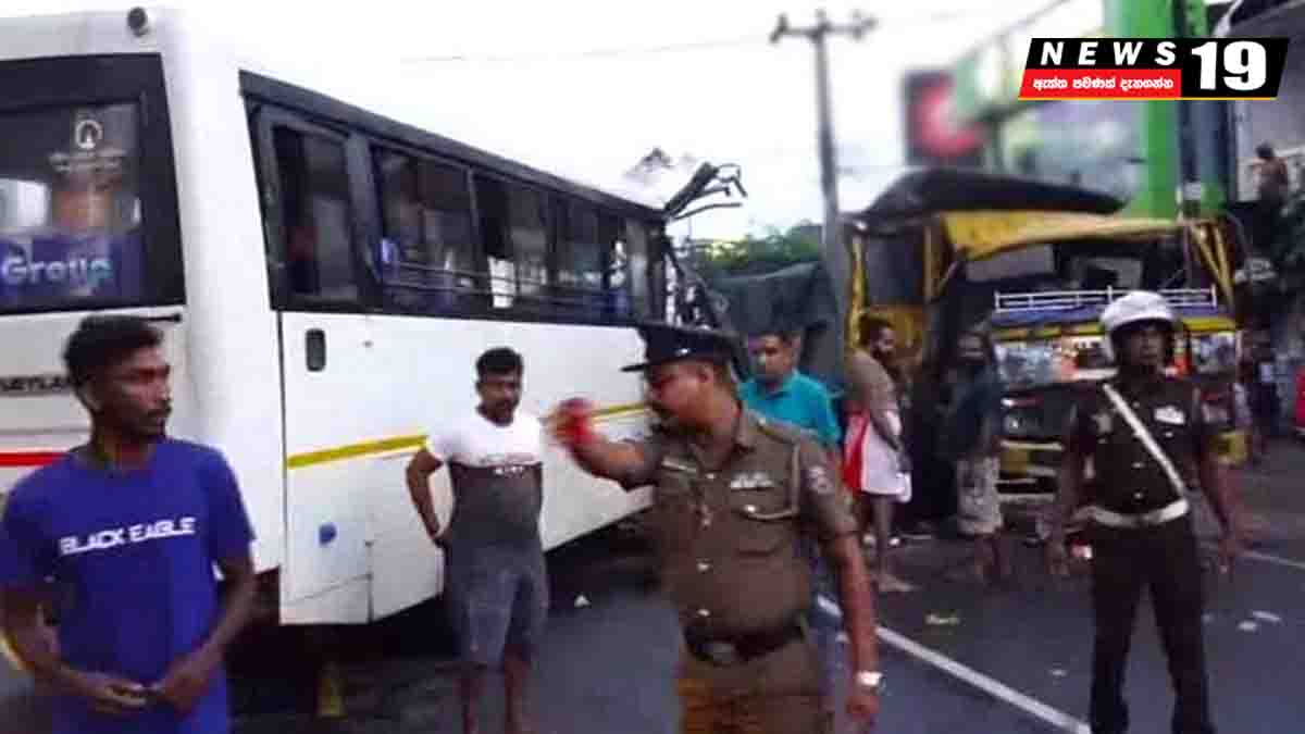 අතුරුගිරියේදී ටිපර් රථයක් සහ බස් රථයක් ගැටී අනතුරක්