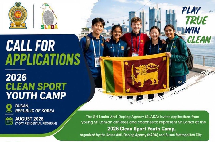 Young athletes called to represent Sri Lanka at Clean Sport Youth Camp in South Korea