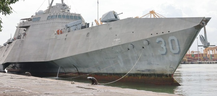 US Navy’s Littoral Combat Ship ‘USS Canberra’ arrives in Colombo